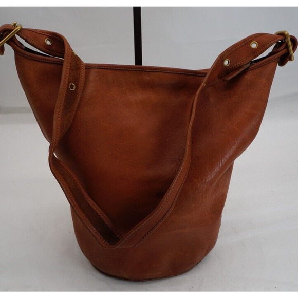 Vintage Coach Bucket Bag ~ Duffle Sac Large RARE 0712 Light Brown Made in USA - Picture 7 of 15